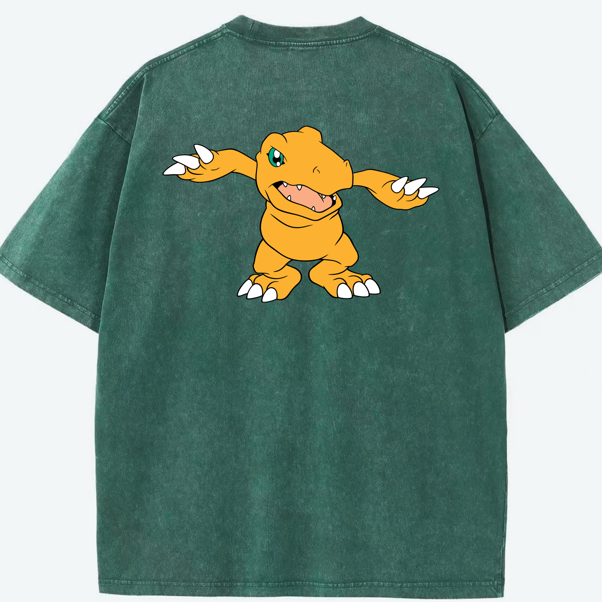 （画像用） Digimon デジタルモンスター/デジモン 綿100% ヴィンテージ風 半袖Tシャツ（背面プリント）